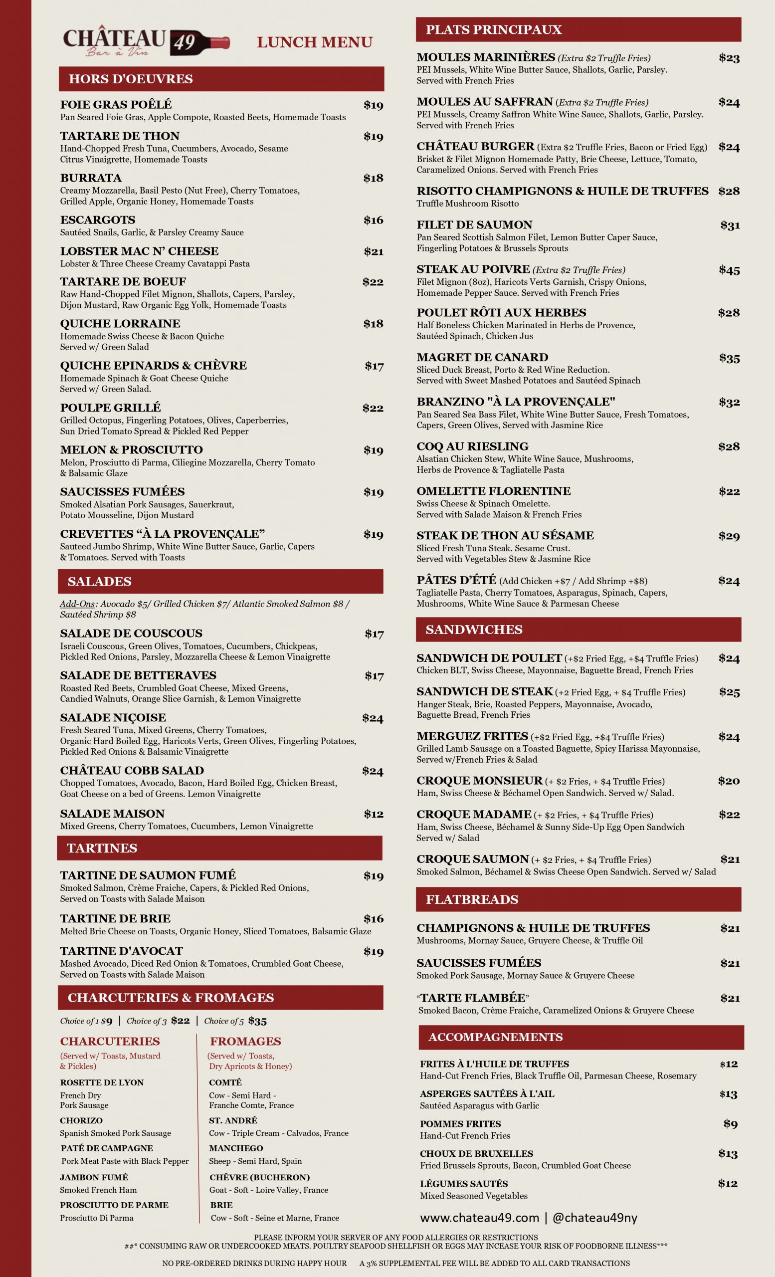 Summer Lunch Menu